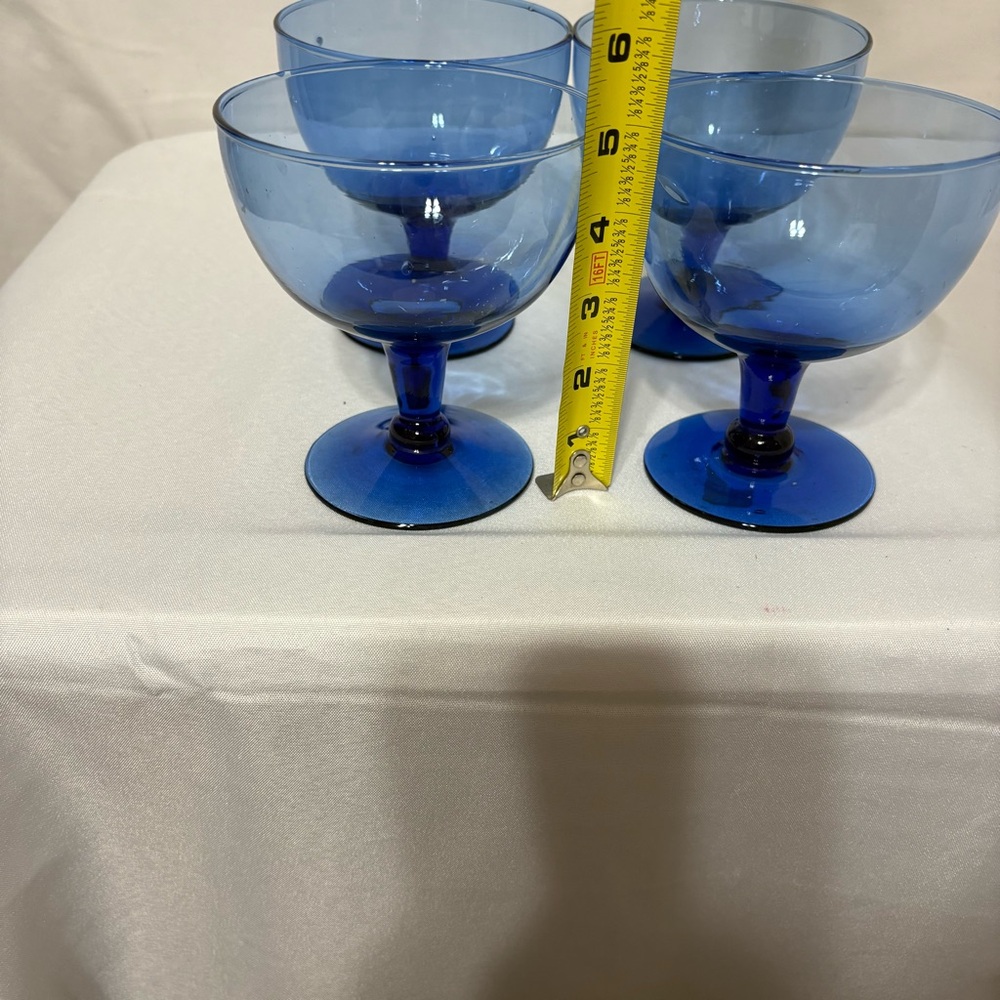 vintage cobalt blue dessert glasses, parfait, sundae, or sherbet cups. - Picture 6 of 6